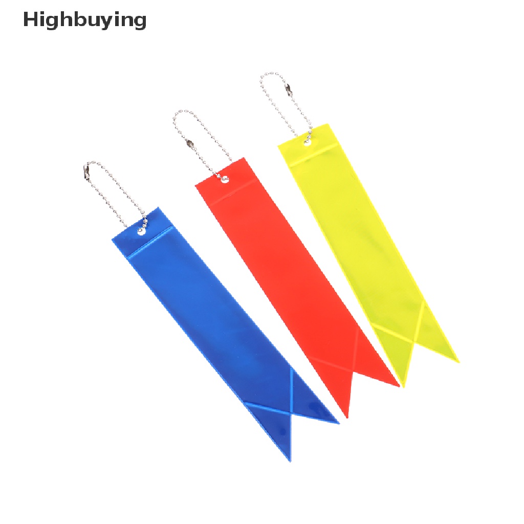 Hbid Streamer Tape Pendant Reflektif Liontin Hadiah Liburan Tahan Air Gantungan Kunci Peringatan Berjalan Malam PVC Reflektif Tas Liontin Glow In The Dark Key Ring Glory