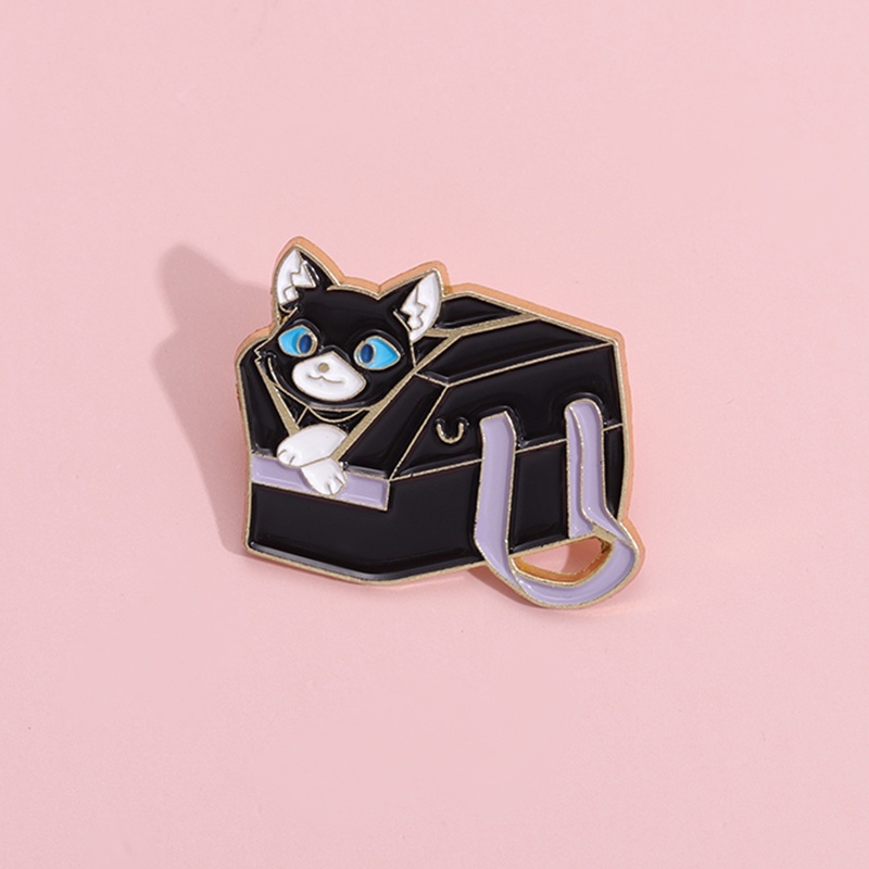 Kucing Hitam Lucu In Bag Enamel Pin Lucu Kucing Bros Lencana Pakaian Lapel Badge Kartun Hewan Perhiasan Hadiah Untuk Teman