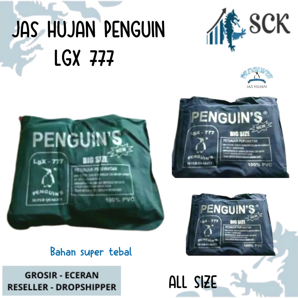 Jas Hujan PENGUIN LGX 777 Tebal Premium Model Poncho / Perlengkapan Otomotif