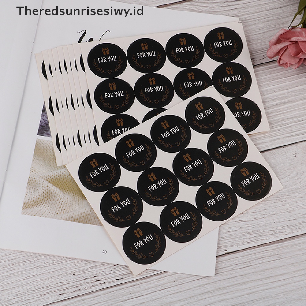 # Kado Mom &amp; PAPA DIY # 120pcs For you Seal Sticker Bulat Hitam Segel Stiker DIY Hadiah Paket Label~