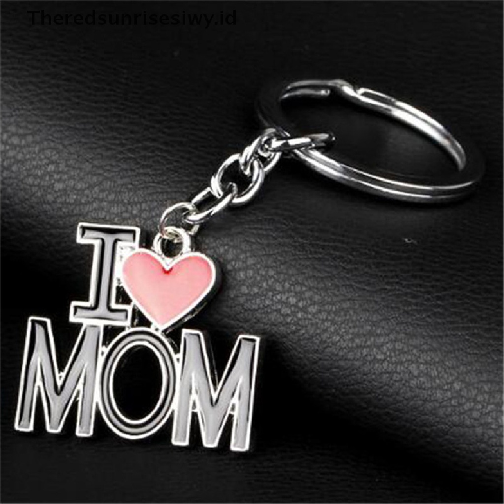 # Kado Mom &amp; PAPA DIY # Gantungan Kunci Hati Logam Dad's Day Mother' S Day Keychain Hadiah Logam Mom~