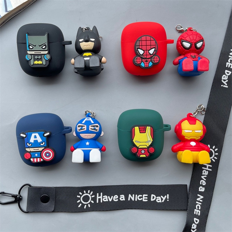 Jbl TUNE FLEX Wireless Bluetooth Earphone Pelindung Case Silikon Kartun Batman Spider Man Anti Jatuh Soft Case