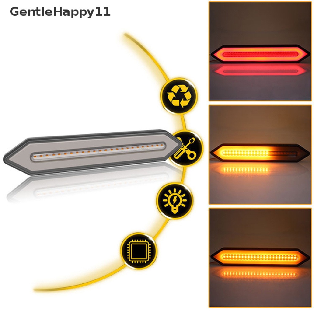 Gentlehappy 100lampu LED Mobil Truk Mengalir Stop Rem Sein Mundur Belakang Ekor Strip Light id