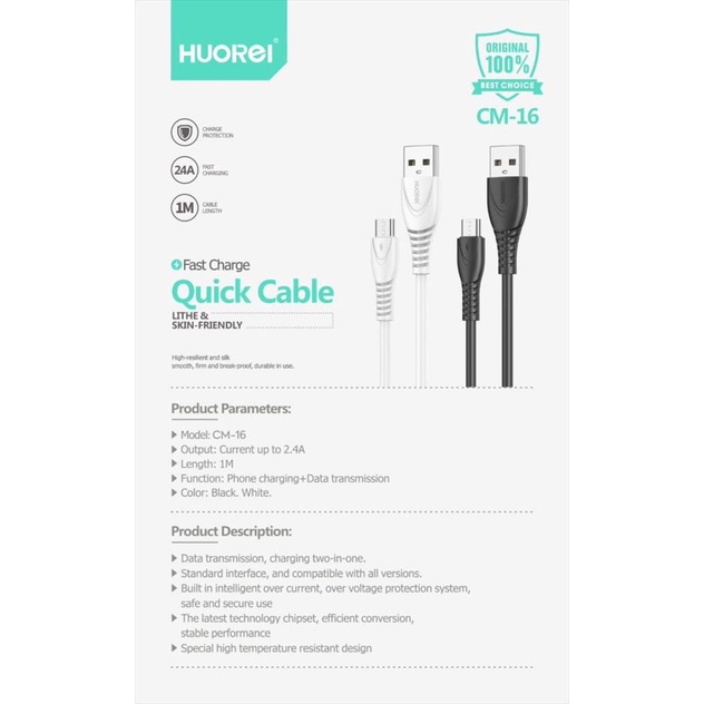 HUOREI Kabel data Fast Charge  CM16 Micro USB