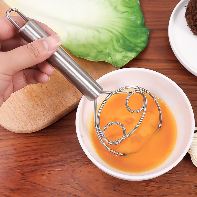 Even Milk Cream Blender Stainless Steel Pengocok Telur Manual Pengaduk Daging Cincang Mudah Digantung Adonan Tepung Kocokan Bubur Soup Mixing Rod