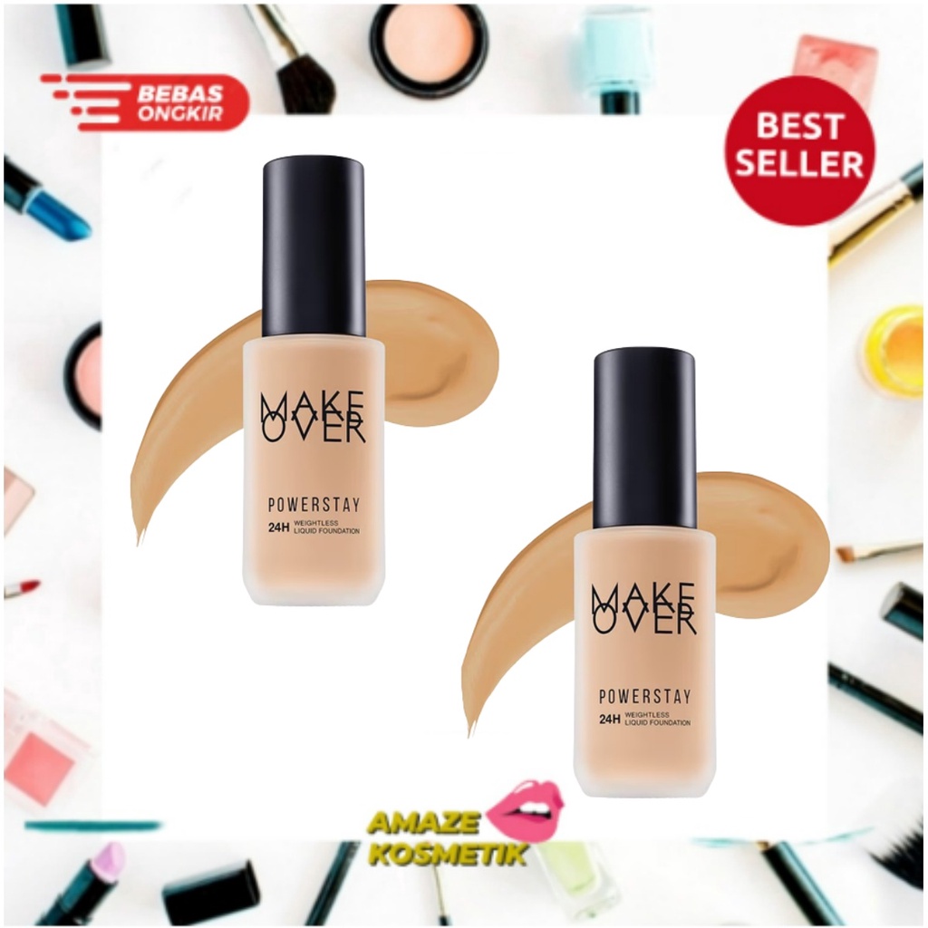 MAKE OVER Powerstay 24H Weightless Liquid Foundation 40 ml [ Amaze_Kosmetik ]