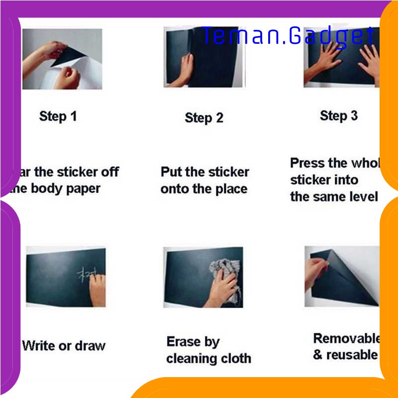 TG - ATK H&amp;F Stiker Dinding Papan Tulis Kapur Flexible 200 x 45 cm - 513