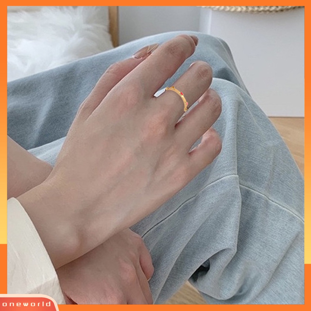 [EONE] Cincin Jari Hati Multicolor Wanita Menetes Cincin Dicat Minyak Hadiah Ulang Tahun