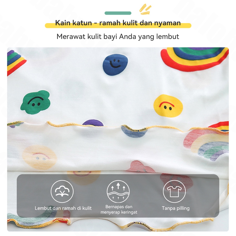 Halo Baby Piyama Anak Perempuan Baju Tidur Rayon Setelan Lengan Pendek 1-3Tahun