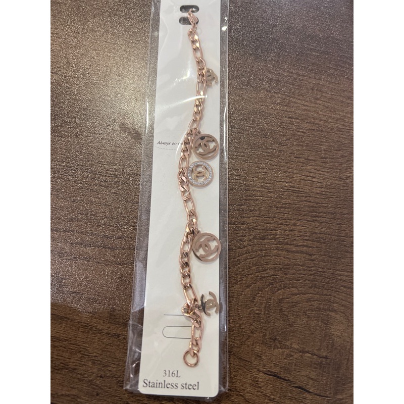 GROSIR Gelang tangan CH sisik halus titanium stainless steel 316L import berkualitas anti karat bisa bayar di tempat COD