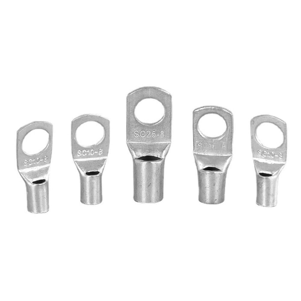 SUYO 10pcs Wire Nose Terminal Crimp 6mm 8mm 10mm Lubang Baut Kaleng Tembaga Lugs Ring