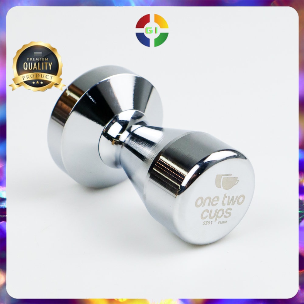 Tamper Kopi Espresso Flat Stainless Steel 51mm Silver