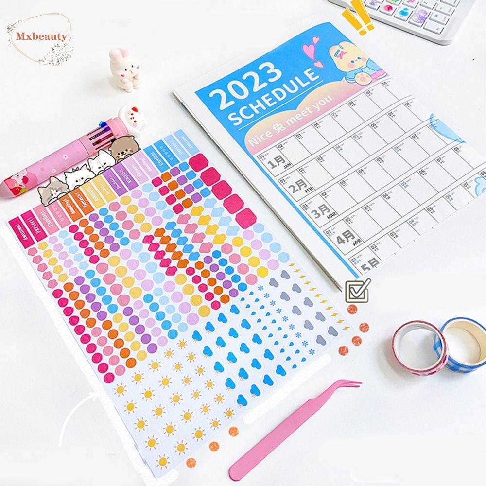 Mxbeauty Planner 365hari Dengan Stiker Kartun Pengatur Waktu Kamar Alat Tulis Siswa Budidaya Habit 2023jadwal Tahunan