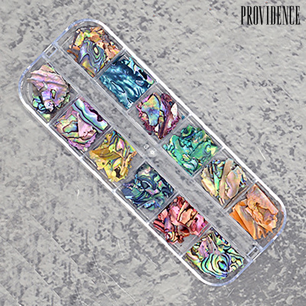 Providence 1kotak Dekorasi Kuku Warna Vibrant Bentuk Tidak Teratur Shell Menarik Fragment Nail Decor DIY Hiasan Kuku Palsu Perlengkapan Kuku