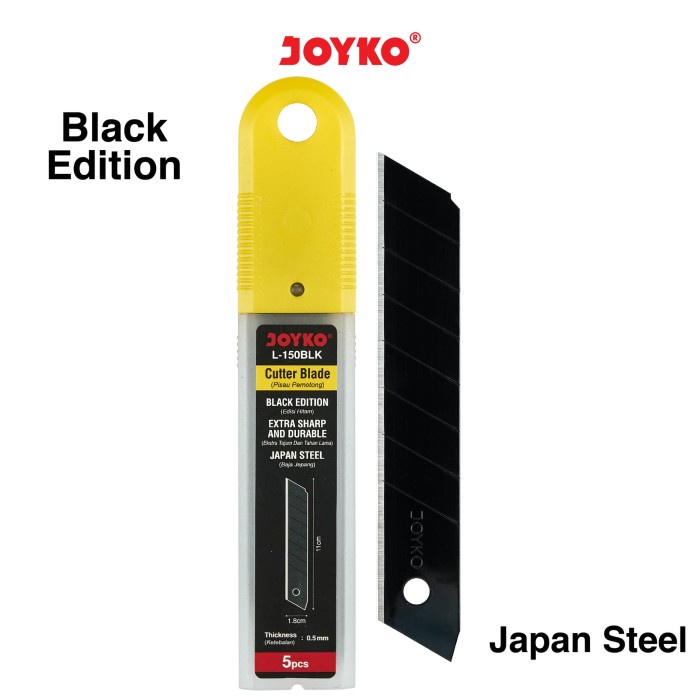 

Cutter Blade Refill Isi Pisau Pemotong Joyko L-150BLK Japan Steel 5Pcs -RTUOLSP