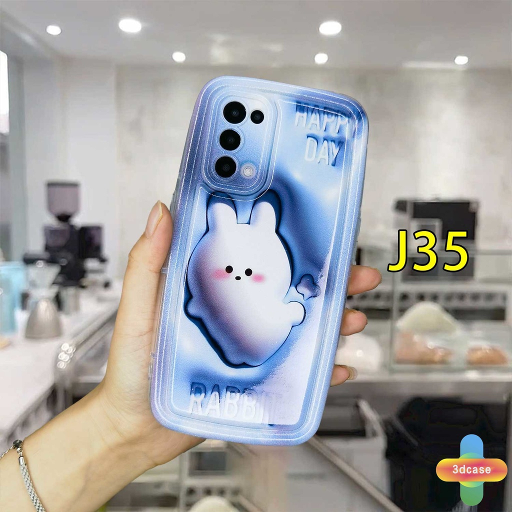 Casing Realme C33 C30 C30S C31 C35 C11 2021 C21Y C15 C21 C25 C20 C3 C12 C2 C25S 10 5S 5 5i 9i C17 7i C1 C25Y C2 C3i 6i C20A  Narzo 20 10 10A 20A 30A 50A 50i Prime A7 A5S A15 A16 A17 A53 A53S A57 Cute Rabbit Camera Lens Protection Soap Case