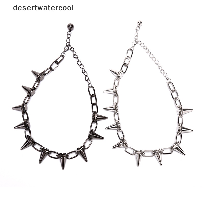 Deid Baru Spike Rivet Punk Kerah Kalung Goth Rock Biker Link Rantai Choker Perhiasan Martijn