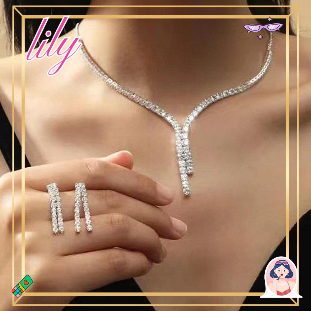 Lily Choker Kalung Geometris Leher Perhiasan Perhiasan Pernyataan Kristal