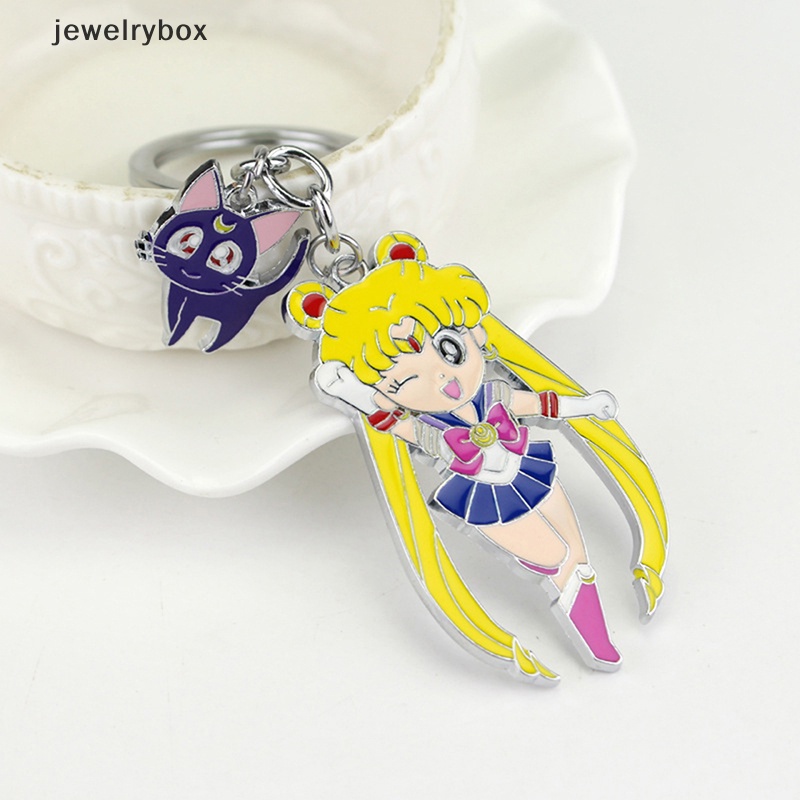 [jewelrybox] 1pc Gantungan Kunci Bulan Bintang Anime Tsukino Usagi Luna Cat Sailormoon Key Chain Keyring Butik