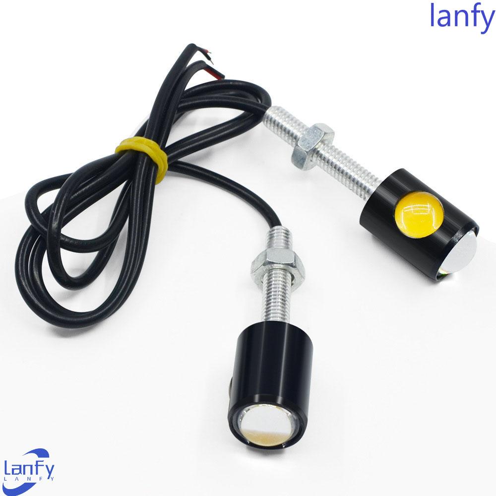 Lanfy Lampu Mobil 12V 2Pcs Plat Lampu Sekrup Baut Lampu Belakang Lampu Motor Super Terang