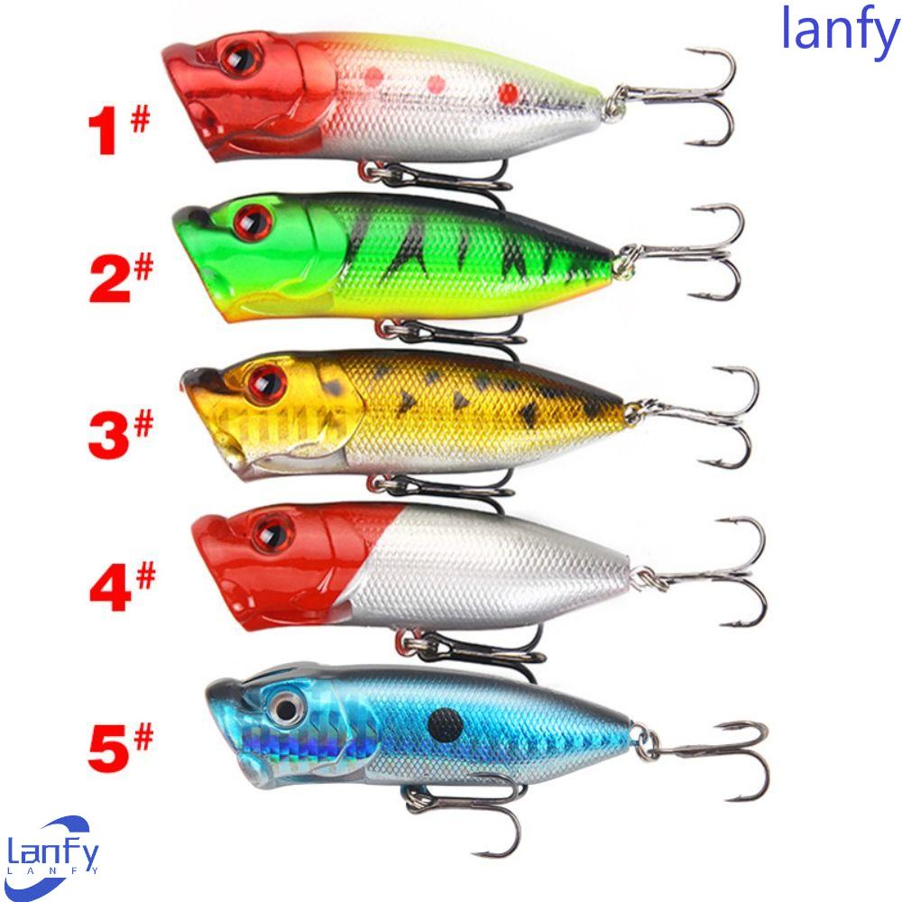 Lanfy Umpan Pancing Plastik 6.5cm/11.8g 6warna Popper Fishing Lure Dengan 2kait Treble Topwater Bait Lures Wobbler Umpan Pancing Umpan Keras