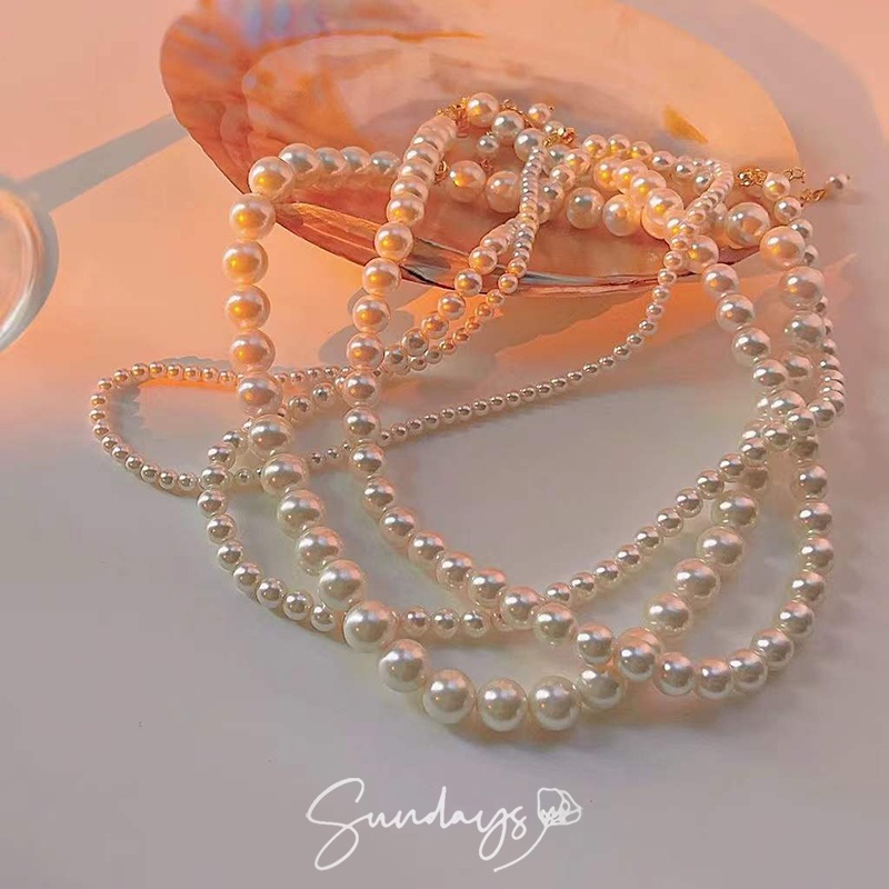Yeezii Mutiara Manik Rantai Kalung Elegan Kupu-Kupu Hati Tulip Busur Kristal Zirkon Liontin Choker Untuk Wanita Perhiasan Aksesoris