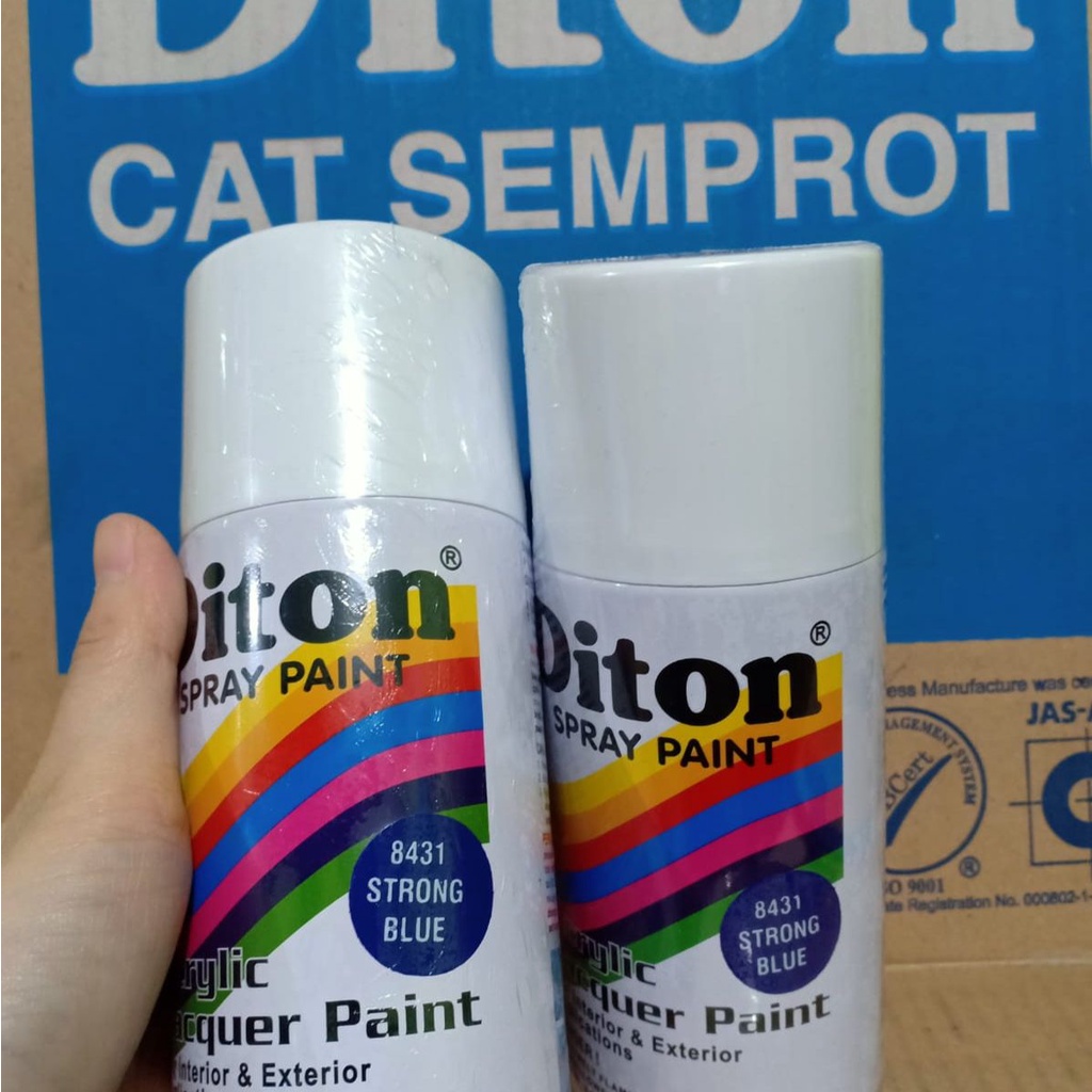 SOLID COLOURS DITON Spray Paint Acrylic Lacquer Paint Pilox Pilok Cat Semprot - 8431 STRONG BLUE / BIRU GELAP (300cc / 300ml)