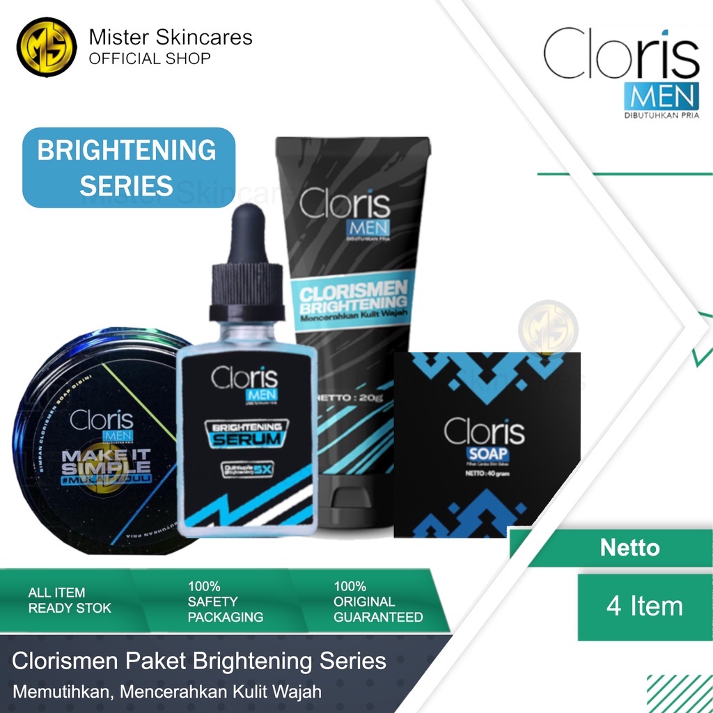 Clorismen Brightening Series - Paket Clorismen Pemutih Wajah &amp; Memudarkan Bekas Jerawat