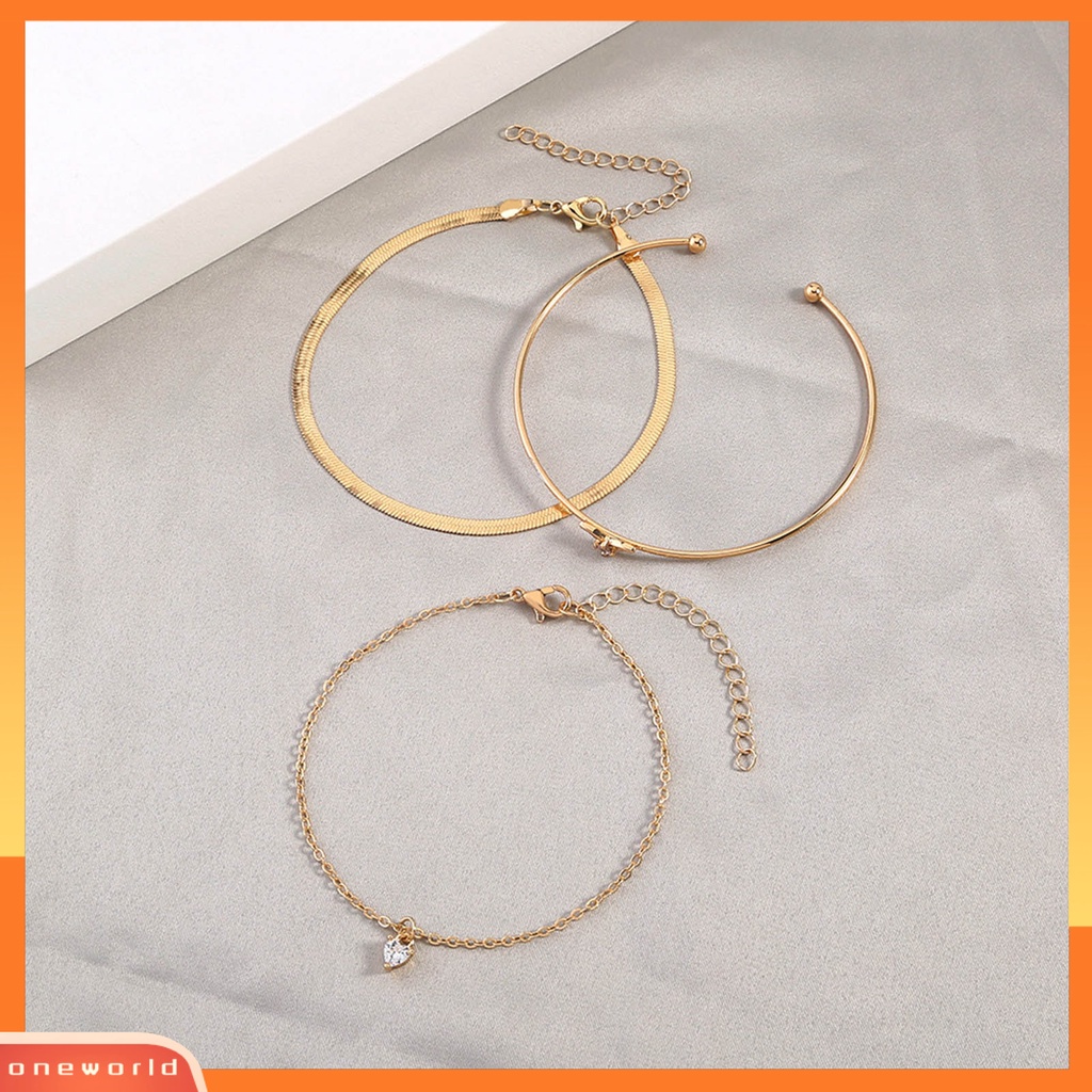 [EONE] 3pcs Gelang Wanita Multilayer Sayap Perhiasan Bohemian Stackable Bangles Untuk Pantai