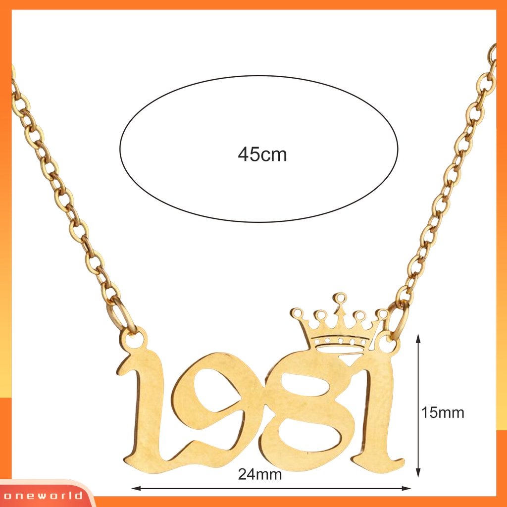 [EONE] Wanita Sweater Rantai Tahun 1980-1999 Anti Karat Angka Berarti Kalung Perhiasan Hadiah