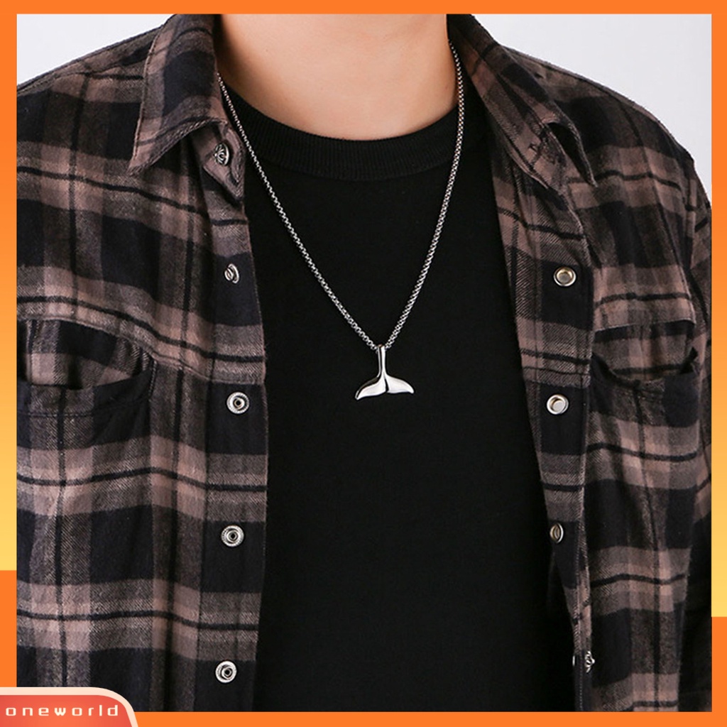 [EONE] Liontin Kalung Hip Hop Geometris Electroplating Kilau Terang Tidak Luntur Hias Hadiah Pria Wanita Ekor Ikan Paus Choker Kalung Sweater Rantai Untuk Pacaran