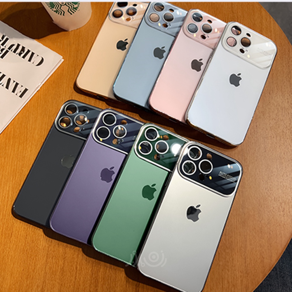 IPHONE Casing Ponsel Kaca Tempered AG Frosted Mewah Untuk Iphone13 14 Pro Max11 12 Pro Max Casing14 Plus Pelindung Kamera Matte Cover