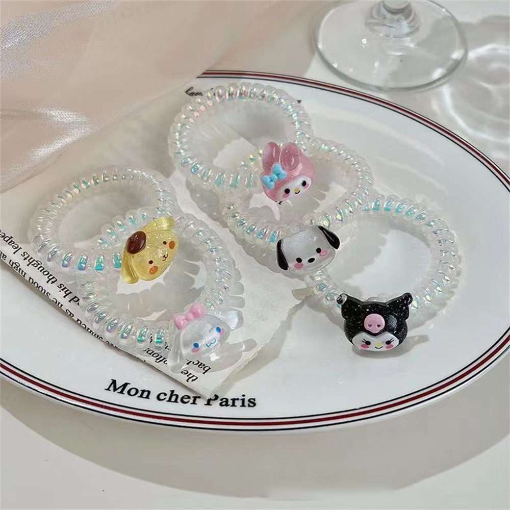 Band Sanrio Cincin Rambut Lucu Ikat Rambut Telepon Garis Karet Ikat Kepala Tendon Kuromi My Melody Pom Purin Hello Kitty Gelang Pochacco