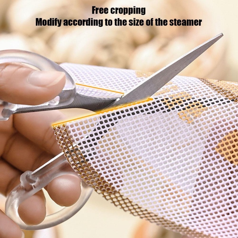 Kartun Pola Lucu Food Grade Steamer Mesh Mat Tahan Panas Non-Stick Silicone Steamer Pad Dengan Lubang Gantung Steamer Paper Pad Reusable Kitchen Bun Pastry Alat Masak
