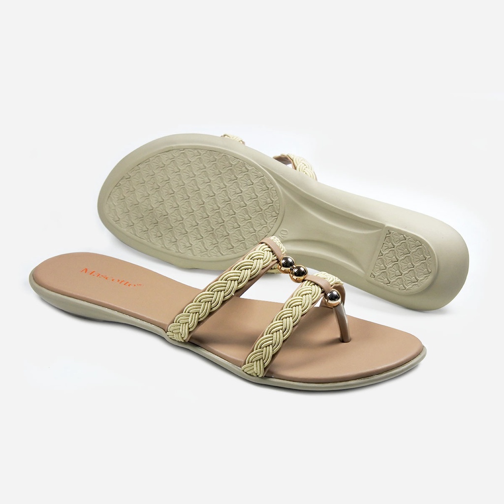 Mascotte LAHITA Sandal Flat Wanita 299.013-014 [Cream, Tan, Salem &amp; Mocca]RAMAYANA JAKTIM