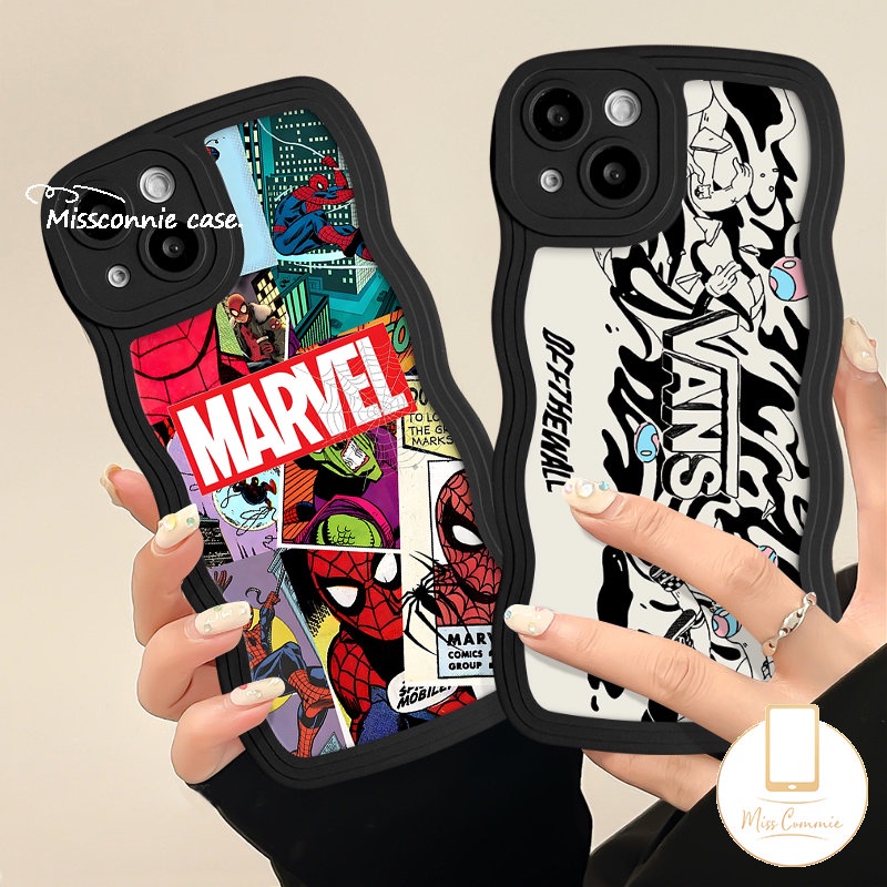 Casing Tpu Lembut Tepi Bergelombang Graffiti Untuk Redmi9 10C 12C 9C A1 10A 9A 9T 10 A1+Redmi Note 11 8 11 9s 9 11s 10s 10 Pro POCO M3 X3 NFC Pro Mi 11T Pro Trendy V.ANS Anime Sarung MARVEL