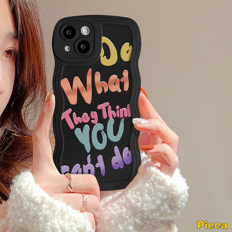 Ins Casing Huruf Graffiti Merek Trendi Untuk Redmi Note11 9s 8 10s 9 11s 11 10 Pro Redmi 12C A1 9C 9A 10C 10A 9T 9 10 A1+POCO M3 X3 NFC Pro Mi 11T Pro Lembut Tpu Bergelombang Sarung Sandaran Pinggir