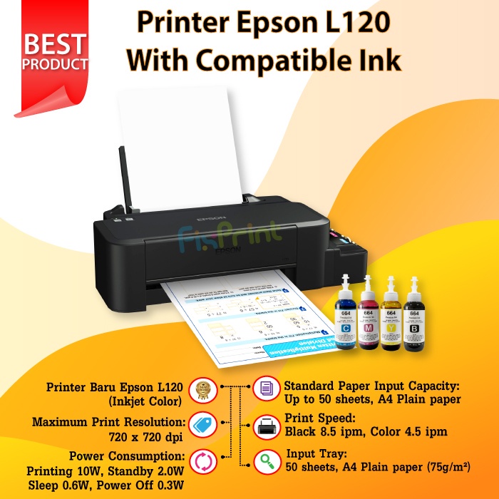 Printer Epson L120 Ink Tank Printer Epson L120 L 120 l120 Infus System Print Foto Photo Pengganti Epson L120