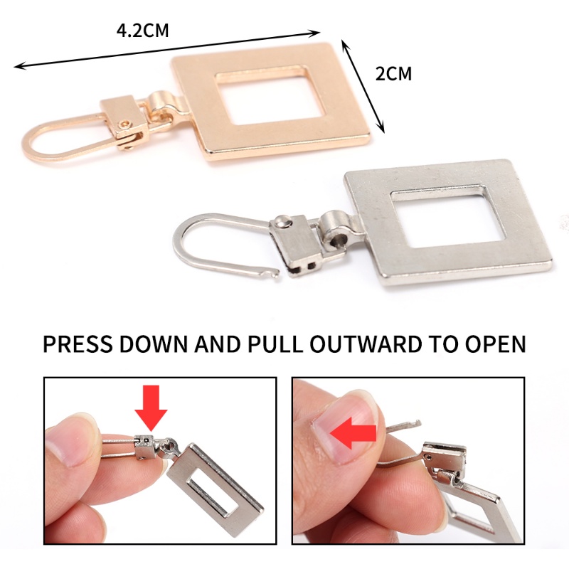 Metal Universal Pengganti Square Zipper Slider Serbaguna Lepas Resleting Puller Pakaian Ransel Zipper Repair Kit Craft Alat Jahit