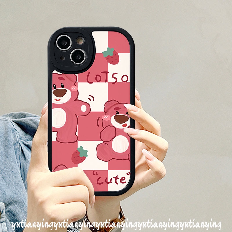 Lovely Strawberry Bear Case Untuk Redmi Note9 8 11 10s 11s 9Pro 9s 11 Pro+8 10Pro 10 Untuk Redmi A1 9T 12C 10A 10C 9 10 9C 9A POCO M3 F4 X3 NFC Pro Mi 12 11T Kartun Sarung Lembut Manyo