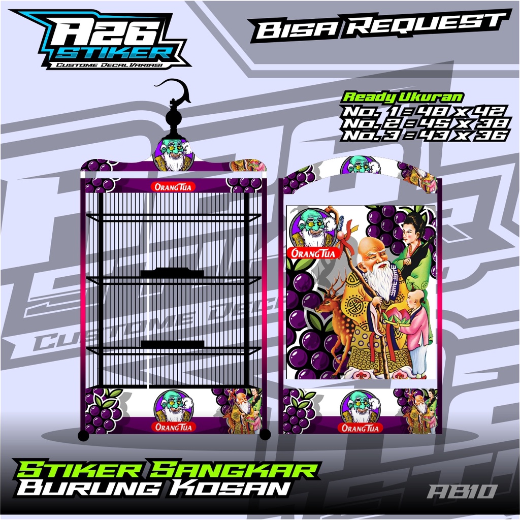 Stiker Sangkar Burung Sangkar Burung kotak,Burung Kacer, Pleci,Cucak Ijo,Dll Full Laminasi Anti Air.