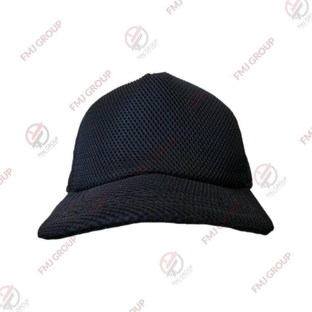 Topi Doublemesh Warna Hitam Polos