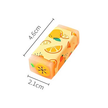 Penghapus Pensil/ Penghapus Karet Transparan Motif Buah dan Dino / Hapusan Pensil Bergambar Unik Lucu Dan Wangi Transparent Eraser Setip Karakter Perlengkapan ATK Alat Tulis Sekolah Anak Kantor