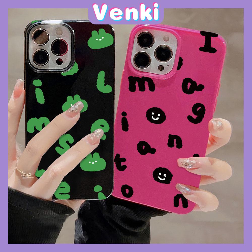 VENKI - For iPhone 11 iPhone Case Black Red Glossy TPU Soft Case Shockproof Protection Camera Black Green Letters Compatible with iPhone 14 13 Pro max 12 Pro Max xr xs max 7 8Plus