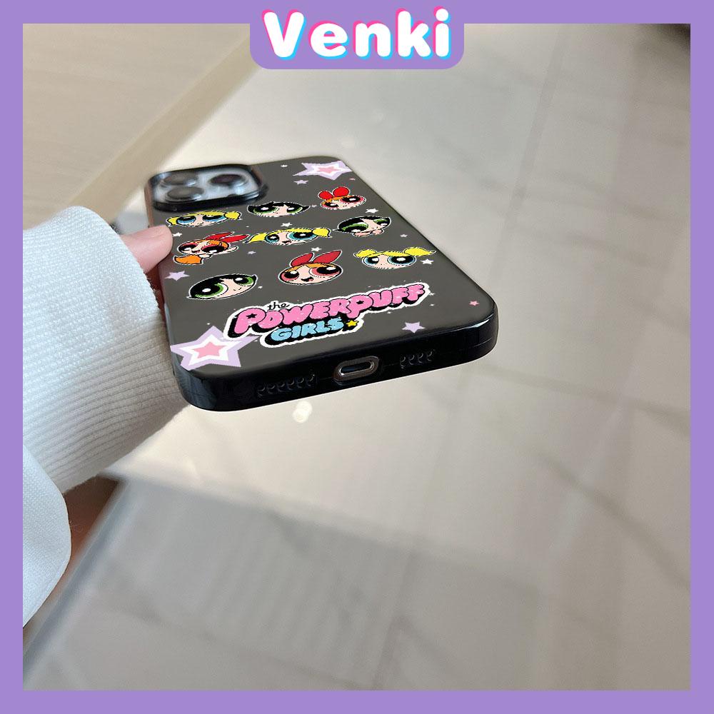 VENKI - For iPhone 11 iPhone Case Black Glossy TPU Soft Case Shockproof Protection Camera Cute Cartoon Character Avatar Compatible with iPhone 14 13 Pro max 12 Pro Max xr xs max 7