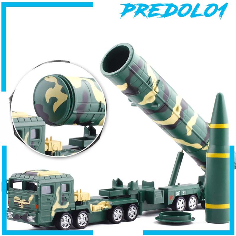 [Predolo1] Skala1:64 Bahan Alloy Mobil Diecast Model Tarik Kembali Trailer Truk Dekorasi Desktop