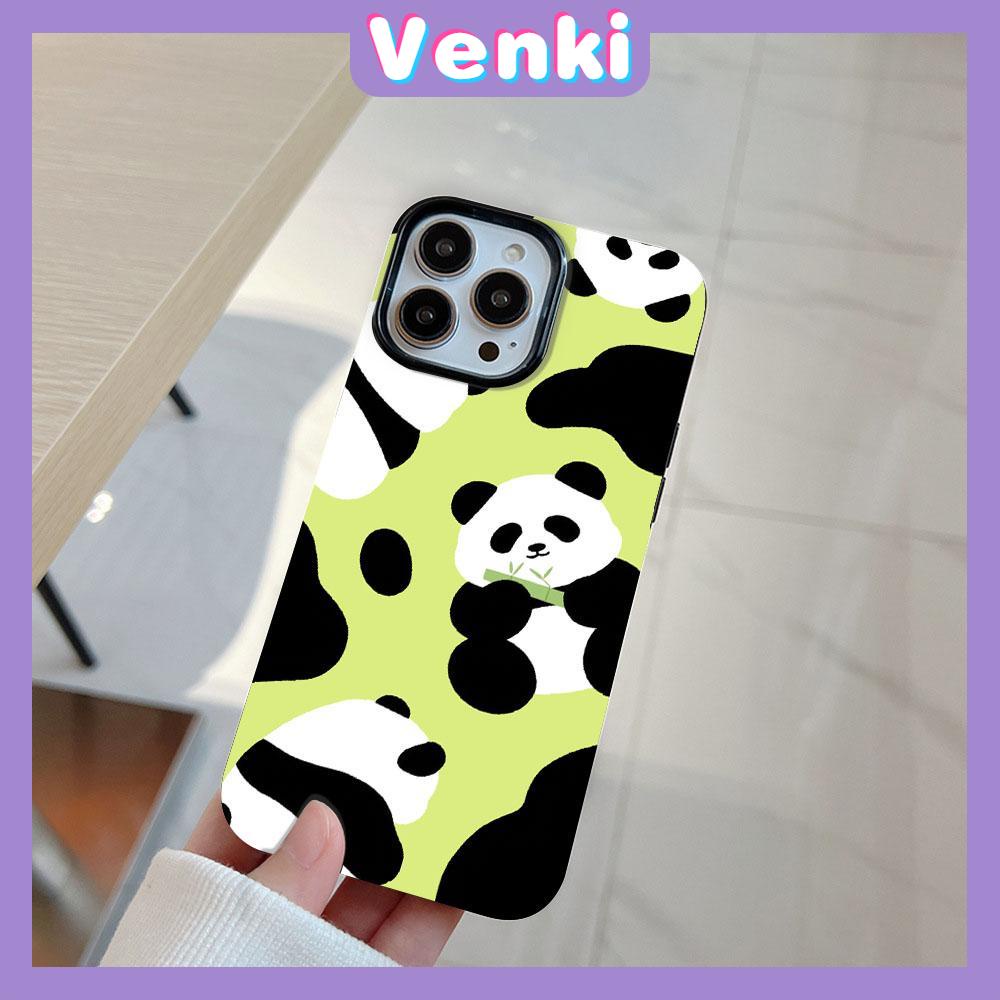 VENKI - For iPhone 11 Phone Case Black Glossy TPU Soft Case Shockproof Protection Camera Cute Small PandaCompatible with iPhone 14 13 Pro max 12 Pro Max xr xs max 7Plus 8 Plus