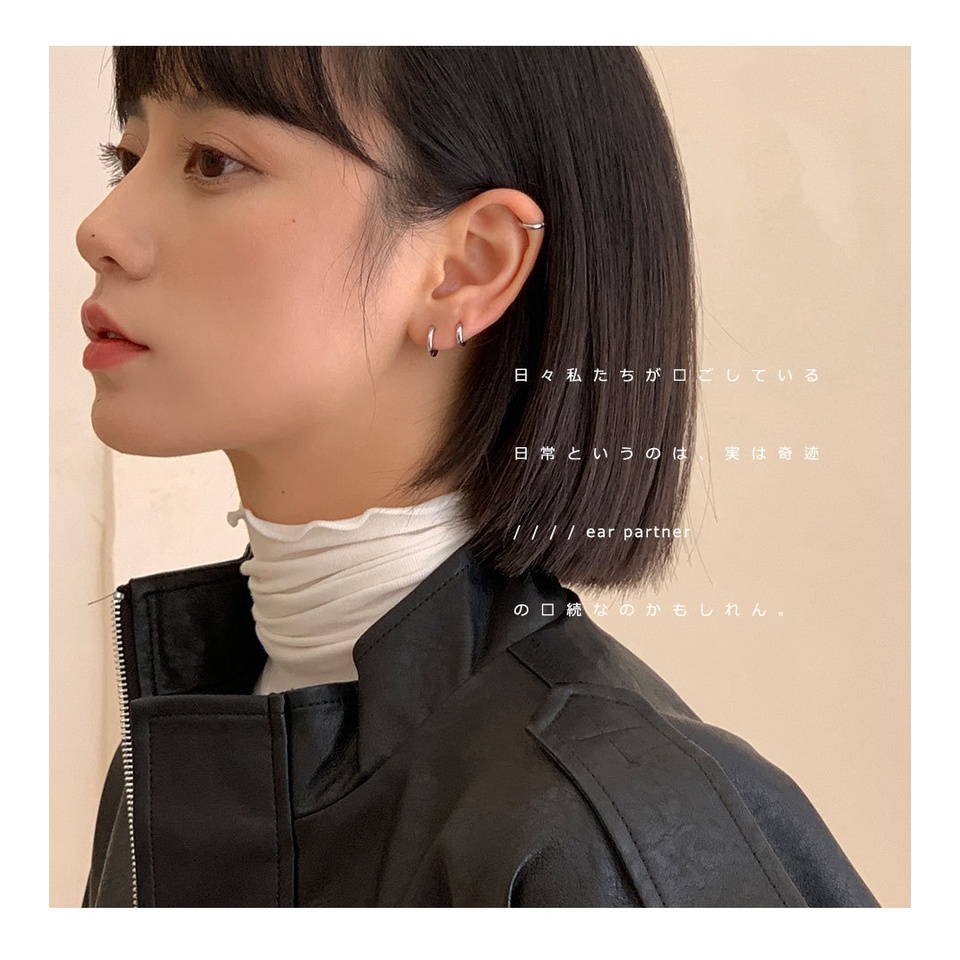 Anting Vegetarian Anting Perak Anting Telinga Wanita Ear Nail925 Silver Ear Bone Ring Canggih Sensing Ear Fank