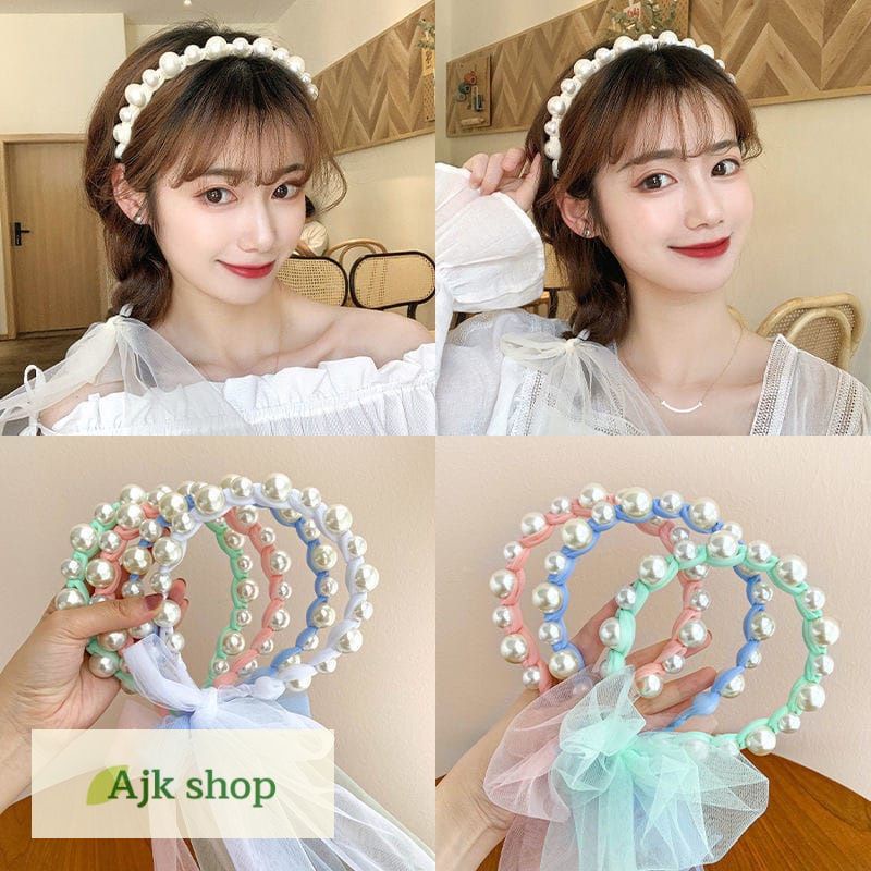 Bando Korea Mutiara Fashion Rambut iKat Premium Bondu Anak Perempuan &amp; Dewasa Cantik