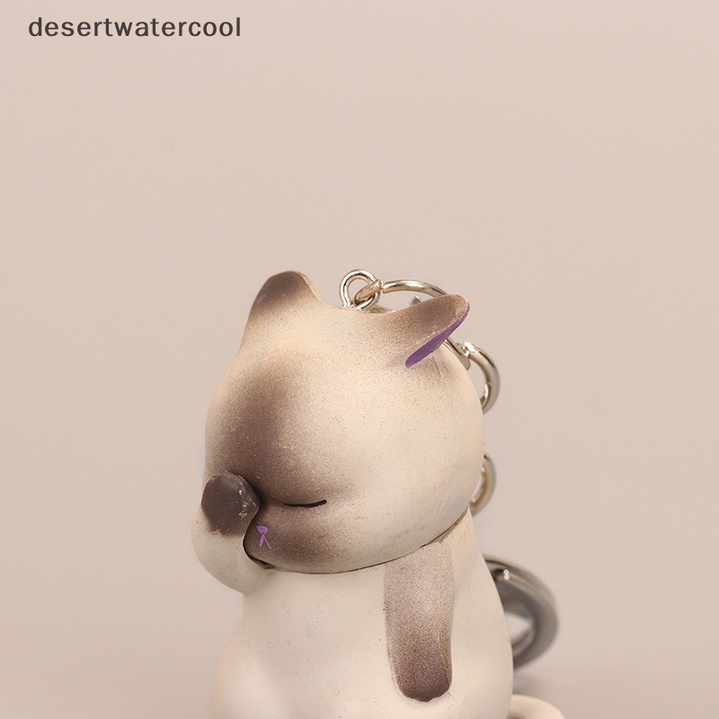 Deid Lucu Kucing Malu Gantungan Kunci Chubby Kitten Keyring Trinket Bag Ornamen Perhiasan Hewan Martijn